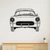 Black metal silhouette of a 1953 Chevrolet Corvette wall art.