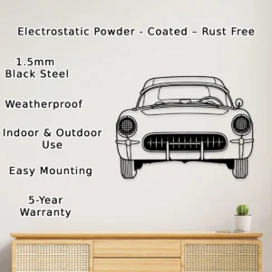 1953 Chevrolet Corvette Metal Art, Legendary Sports Car Sign, Garage Wall Decor, Classic Car Gift