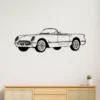 Black metal silhouette of a 1953 Chevrolet Corvette wall art.