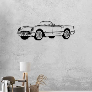 1953 Chevrolet Corvette Metal Art, Vintage Roadster Silhouette, Automotive Garage Decor, Car Lover Gift