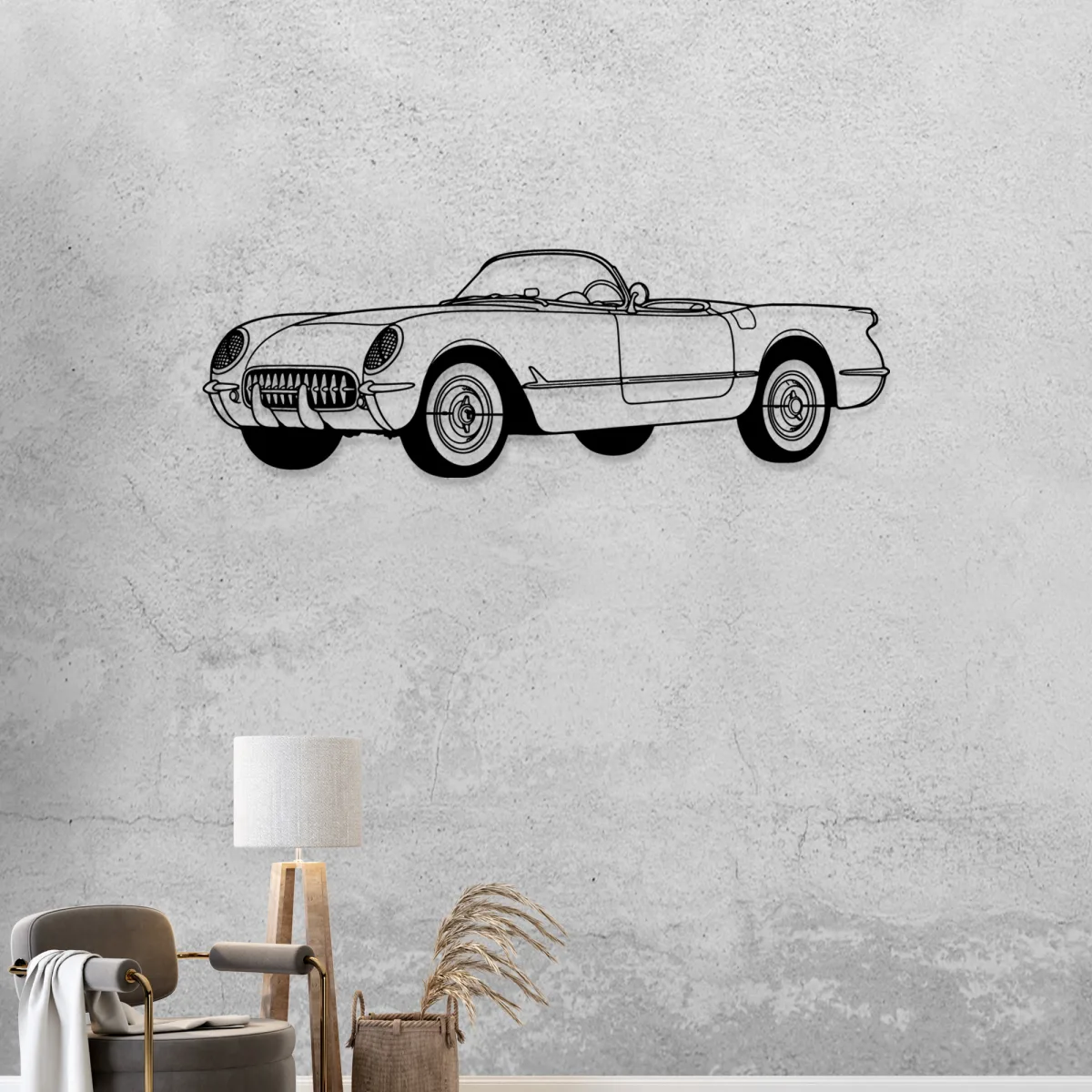 Classic American sports car art 1953 Corvette model