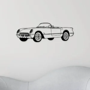 1953 Chevrolet Corvette Metal Art, Vintage Roadster Silhouette, Automotive Garage Decor, Car Lover Gift