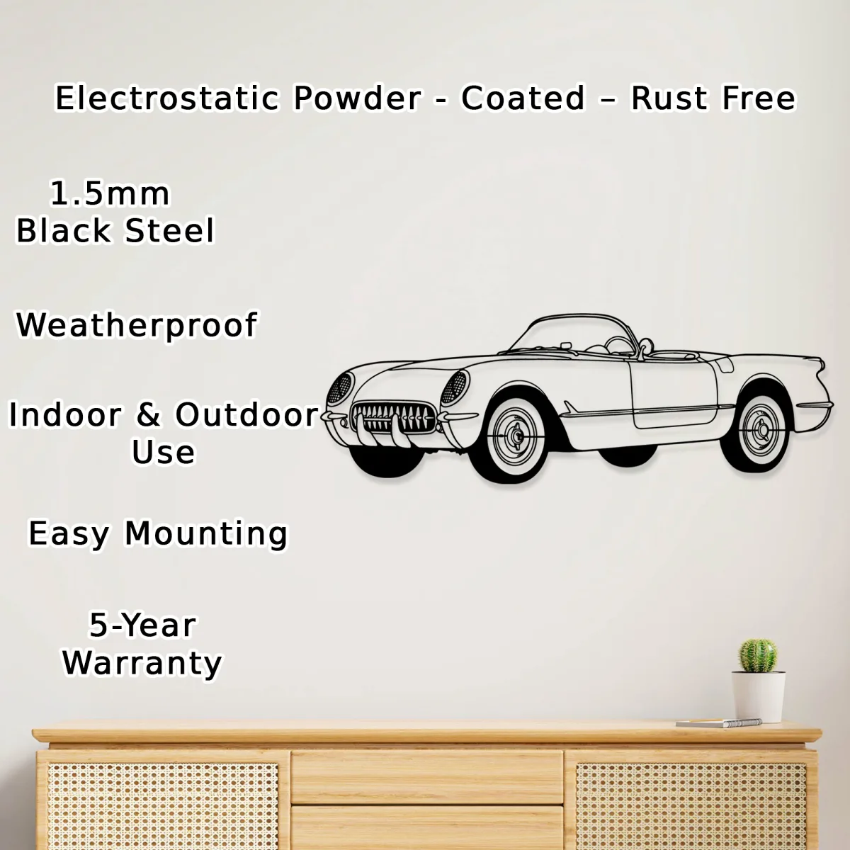 Retro car wall hanging 1953 Corvette design