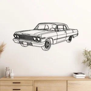 1963 Chevrolet Impala Metal Art, Iconic American Car Decor, Garage Man Cave Sign, Vintage Auto Gift
