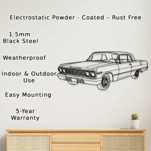 1963 Chevrolet Impala Metal Art, Iconic American Car Decor, Garage Man Cave Sign, Vintage Auto Gift