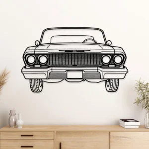 1963 Chevrolet Impala Metal Decor, Legendary Muscle Car Art, Garage Wall Hanging, Auto Fan Gift