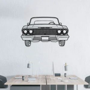 1963 Chevrolet Impala Metal Decor, Legendary Muscle Car Art, Garage Wall Hanging, Auto Fan Gift