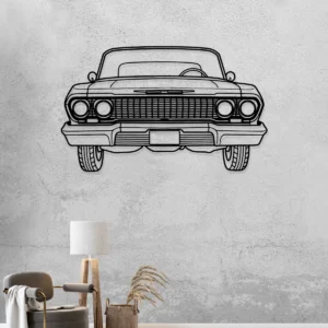 1963 Chevrolet Impala Metal Decor, Legendary Muscle Car Art, Garage Wall Hanging, Auto Fan Gift
