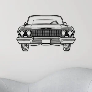 1963 Chevrolet Impala Metal Decor, Legendary Muscle Car Art, Garage Wall Hanging, Auto Fan Gift