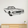 Black metal outline of a 1965 Lincoln Continental convertible wall art.