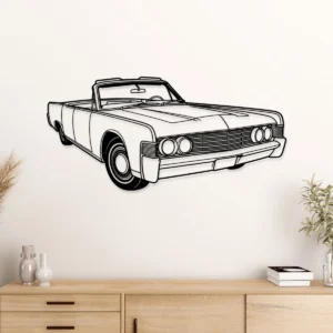 1965 Lincoln Continental Metal Wall Art, Classic Car Silhouette, Vintage Auto Decor, Car Lover Gift
