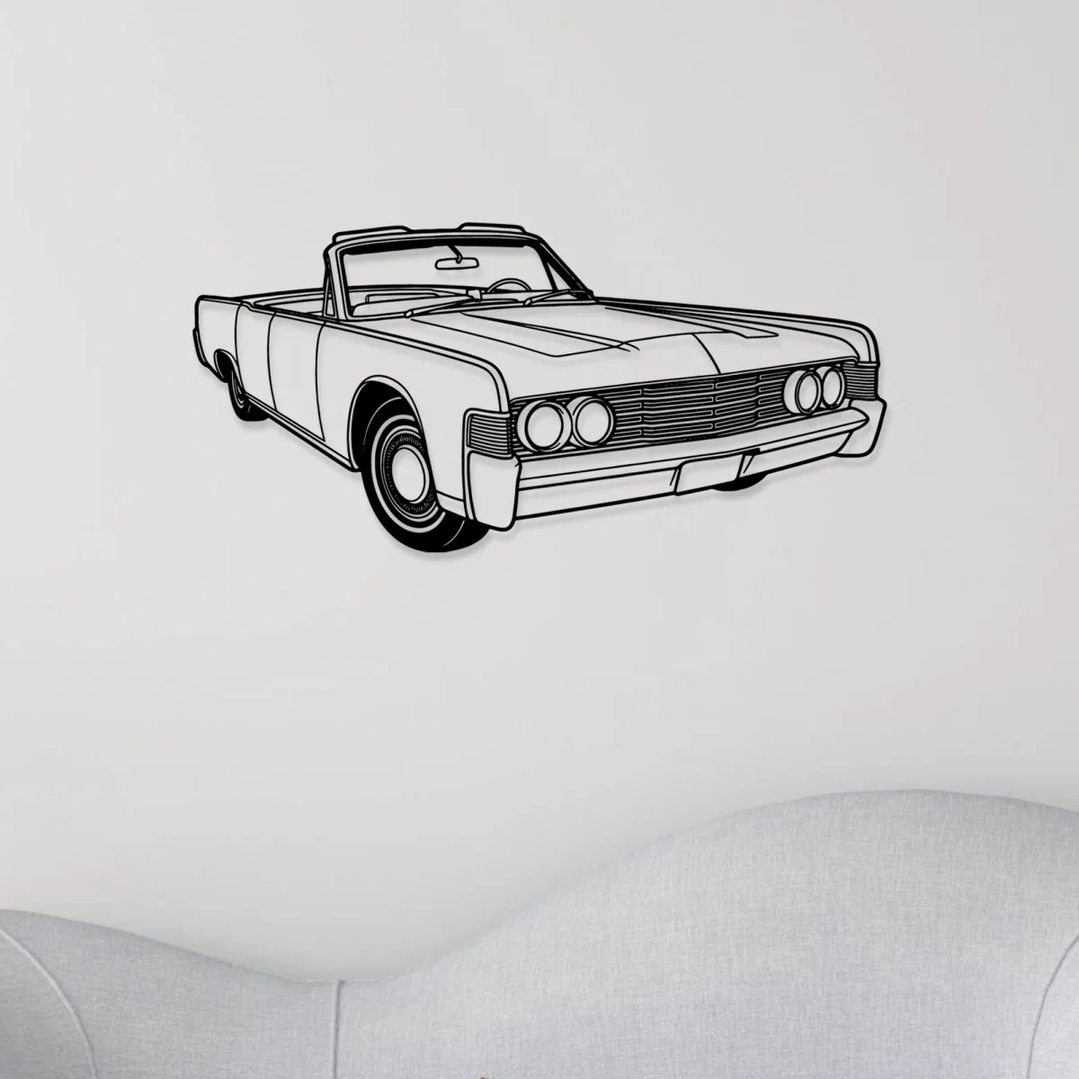 1965 Lincoln Continental Metal Wall Art Classic Car Silhouette Vintage Auto Decor Car Lover Gift Fabia Home Classic American luxury car 1965 Lincoln Continental metal wall hanging