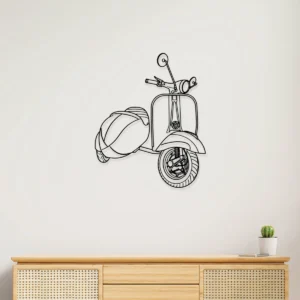 1965 Vespa 150 Super Metal Sign, Vintage Scooter with Sidecar, Italian Garage Art, Classic Rider Gift