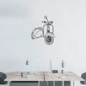 1965 Vespa 150 Super Metal Sign, Vintage Scooter with Sidecar, Italian Garage Art, Classic Rider Gift