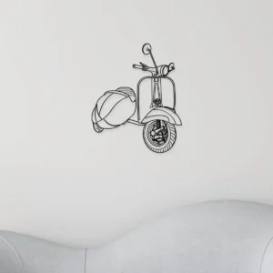 1965 Vespa 150 Super Metal Sign, Vintage Scooter with Sidecar, Italian Garage Art, Classic Rider Gift