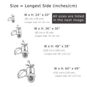 1965 Vespa 150 Super Metal Sign, Vintage Scooter with Sidecar, Italian Garage Art, Classic Rider Gift