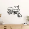 Black metal 1969 Honda Z50A Mini Trail wall art for home decor.