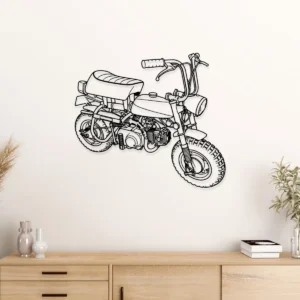 Black metal 1969 Honda Z50A Mini Trail wall art for home decor.