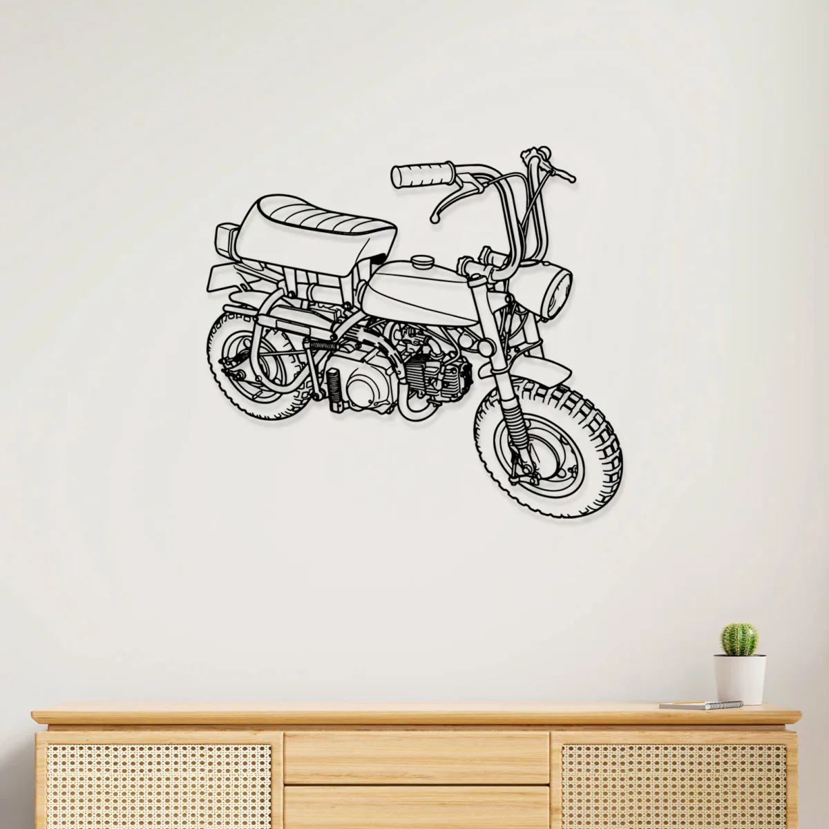 Vintage Honda Z50A motorcycle silhouette metal sign for garage