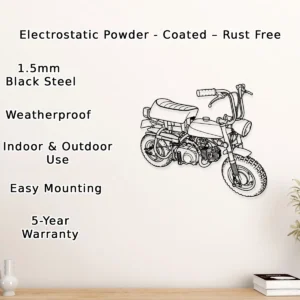 1969 Honda Z50A Mini Trail Metal Art, Vintage Motorcycle Decor, Garage Man Cave Sign, Retro Rider Gift