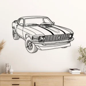 1970 Ford Mustang Metal Art, Classic Muscle Car Decor, Garage Man Cave Sign, Retro Auto Gift