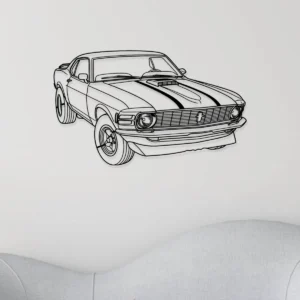 1970 Ford Mustang Metal Art, Classic Muscle Car Decor, Garage Man Cave Sign, Retro Auto Gift