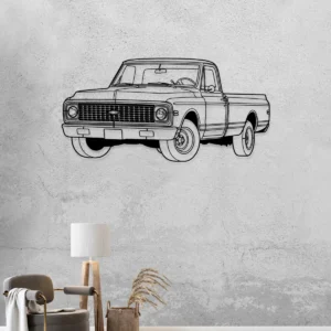 1971 Chevrolet C10 Metal Wall Art, Classic Pickup Silhouette Decor, Vintage Garage Sign, Truck Lover Gift