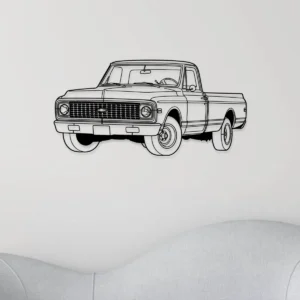 1971 Chevrolet C10 Metal Wall Art, Classic Pickup Silhouette Decor, Vintage Garage Sign, Truck Lover Gift