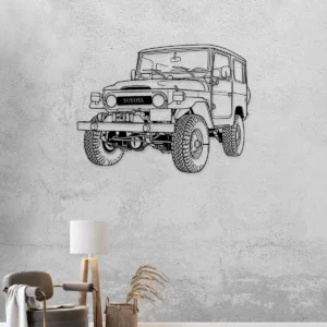 1977 Toyota Land Cruiser Metal Art, Classic Off-Road Silhouette, Garage Wall Decor, Adventure Enthusiast Gift