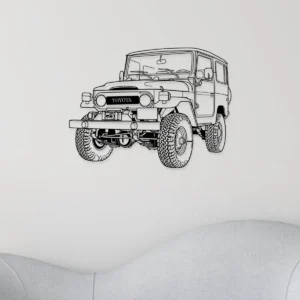 1977 Toyota Land Cruiser Metal Art, Classic Off-Road Silhouette, Garage Wall Decor, Adventure Enthusiast Gift
