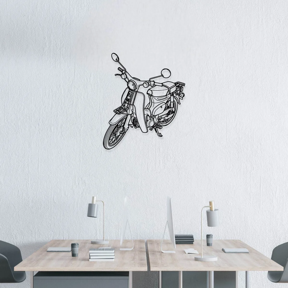 Vintage scooter metal art perfect for a garage or man cave