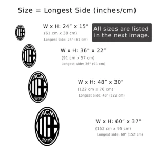 AC Milan Metal Logo Sign, Serie A Football Club Art, LED Game Room Decor, Soccer Fan Gift