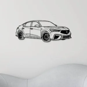 Acura TLX Type S Metal Art, Dynamic Sedan Silhouette, Optional LED Garage Decor, Performance Driver Gift