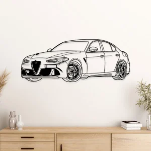 Alfa Romeo Giulia Quadrifoglio Metal Wall Art, Iconic Italian Sedan Decor, Luxury Garage Sign, Car Enthusiast Gift