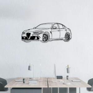 Alfa Romeo Giulia Quadrifoglio Metal Wall Art, Iconic Italian Sedan Decor, Luxury Garage Sign, Car Enthusiast Gift