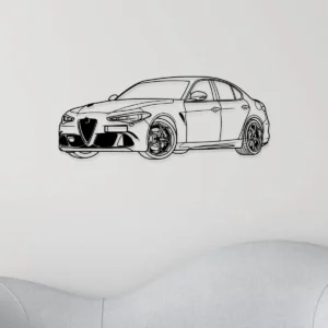 Alfa Romeo Giulia Quadrifoglio Metal Wall Art, Iconic Italian Sedan Decor, Luxury Garage Sign, Car Enthusiast Gift