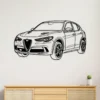 Black metal Alfa Romeo Stelvio Quadrifoglio 2 wall art.