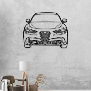 Alfa Romeo Stelvio Quadrifoglio Front Metal Art, Dynamic SUV Outline, Premium Garage Decor, Car Lover Gift