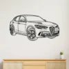 Black metal Alfa Romeo Stelvio Quadrifoglio silhouette wall art