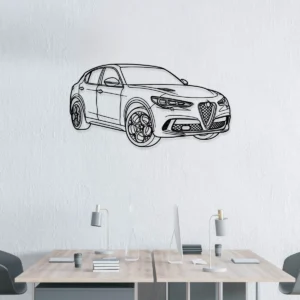 Alfa Romeo Stelvio Quadrifoglio Metal Art, Dynamic SUV Silhouette, Luxury Garage Decor, Car Enthusiast Gift