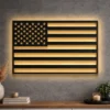 Large American Flag metal wall art with LED backlighting