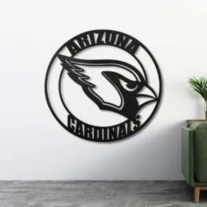 Arizona Cardinals Metal Logo Decor, Dynamic NFL Wall Art, Optional LED Game Room Light, Gridiron Fan Gift