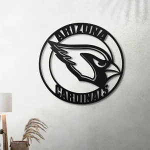 Arizona Cardinals Metal Logo Decor, Dynamic NFL Wall Art, Optional LED Game Room Light, Gridiron Fan Gift