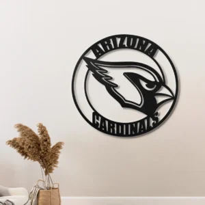 Arizona Cardinals Metal Logo Decor, Dynamic NFL Wall Art, Optional LED Game Room Light, Gridiron Fan Gift