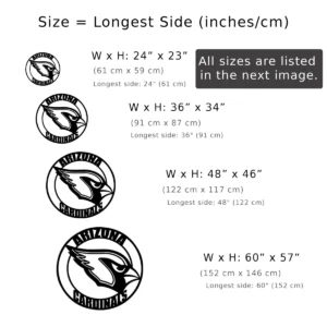 Arizona Cardinals Metal Logo Decor, Dynamic NFL Wall Art, Optional LED Game Room Light, Gridiron Fan Gift