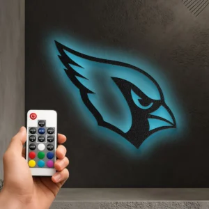 Arizona Cardinals Metal Logo Sign, Bold NFL Team Emblem, Optional LED Game Day Decor, Football Fan Gift