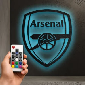 Arsenal FC Metal Logo Art, Iconic Premier League Decor, Optional LED Wall Sign, Soccer Fan Gift