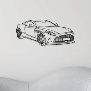 Aston Martin DB12 Metal Wall Art, Luxury Sports Car Silhouette, Elegant Garage Decor, Grand Tourer Gift