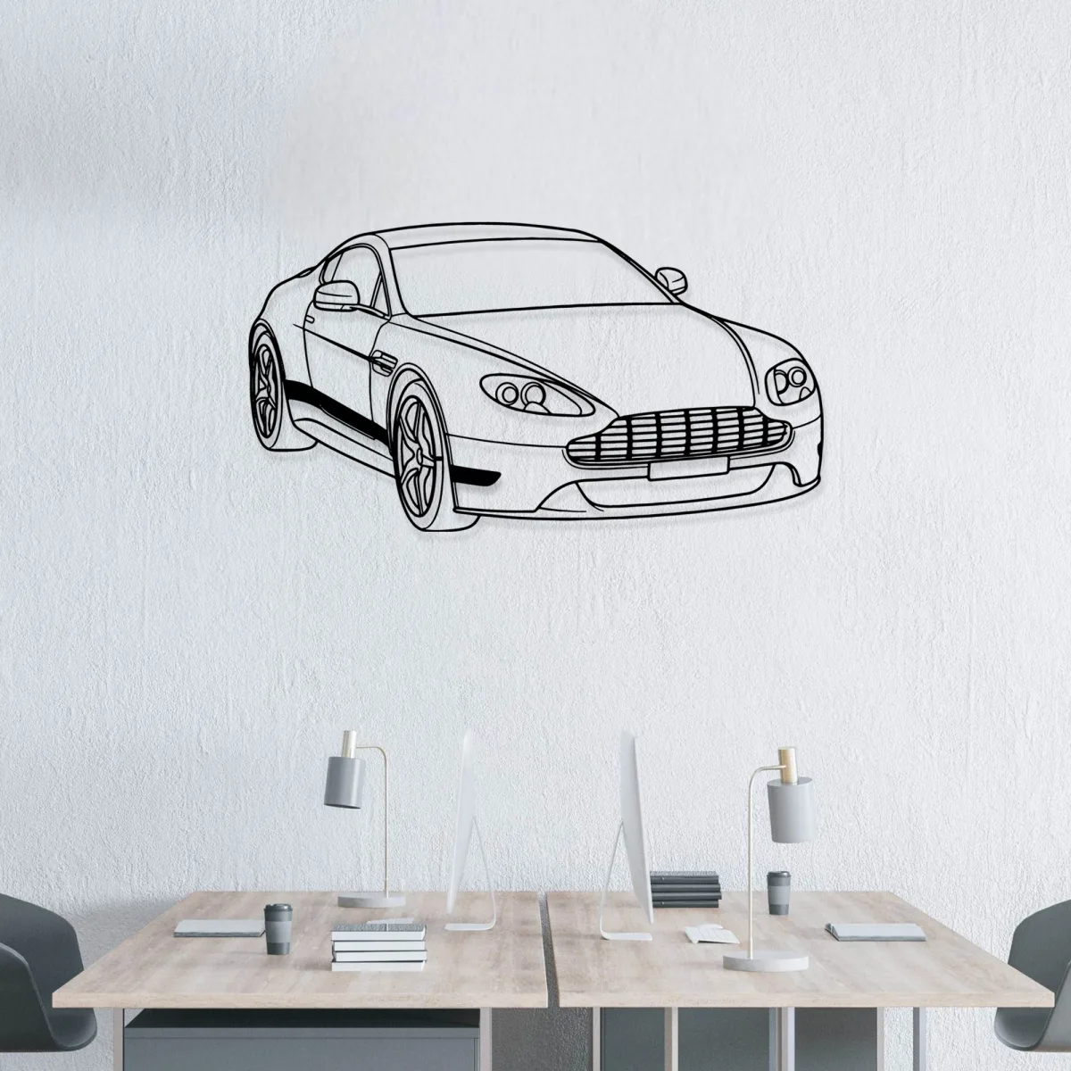 Luxury sports car wall art Aston Martin Vantage design