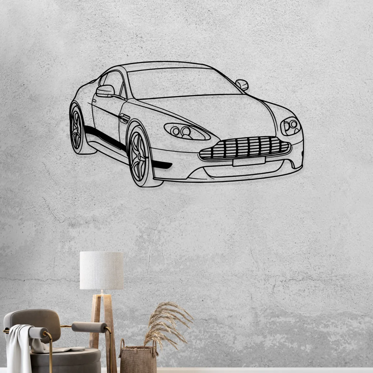 Modern automotive metal sign Aston Martin Vantage